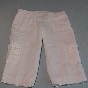 Chicos white linen capris
